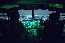 Nightime cockpit view during the military exercise Iron Fist, 2015 Bell UH-1N Twin Huey 267 (20437038573).jpg