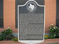 Historical marker in front of City Hall