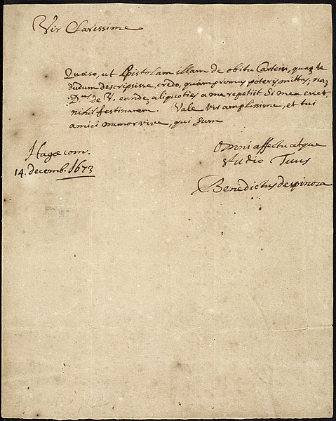 File:Benedictus de Spinoza - Letter in Latin to Johannes Georgius Graevius (Epistolae 49), 14 December 1664 - Text.jpg