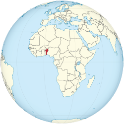 Benin dünya üzerinde (Afrika merkezli).svg