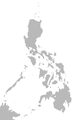 Blank two-color Philippines map with no provincial borders.