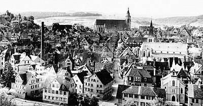 Blick auf die Altstadt von der Aussichtsplattform an der Psychiatrischen Klinik 1931 (EfT075C).jpg