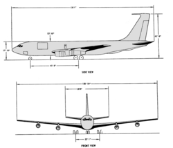 A KC–135 Stratotanker háromnézeti rajza