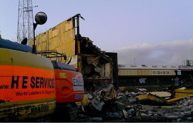 Boothferry Park being demolished in March 2008