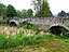 Zweibogige Brücke aus Sandstein über die Alsenz und den ehemaligen Mühlgraben, Friedhofstraße Hochstätten