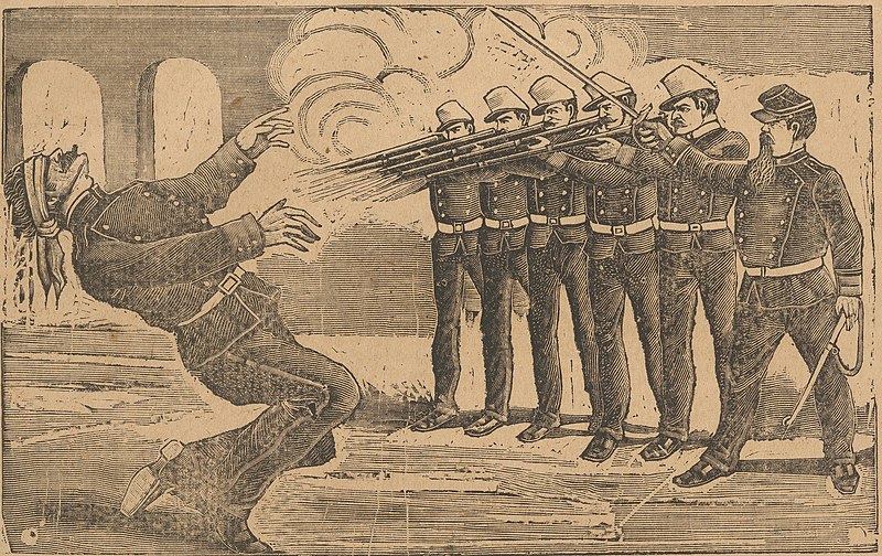 File:Broadsheet showing a blindfolded man being executed (no letterpress in bottom section) MET DP867959 (cropped).jpg