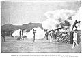 Cañones de 15 centimetros haciendo fuego sobre Benisicar desde el Fuerte de Camellos, de Goñi.jpg