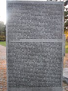 Commemoration stone with names of fallen soldiers