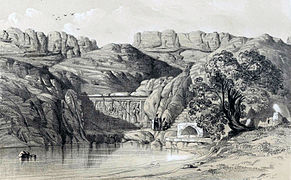 Una representación de 1840 de Cheshme-Ali en Ray por el orientalista francés Eugène Flandin.