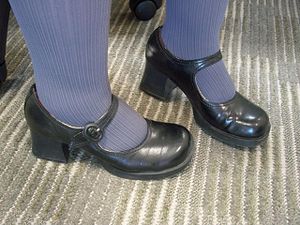 Modern chunky-heeled Mary Jane shoes