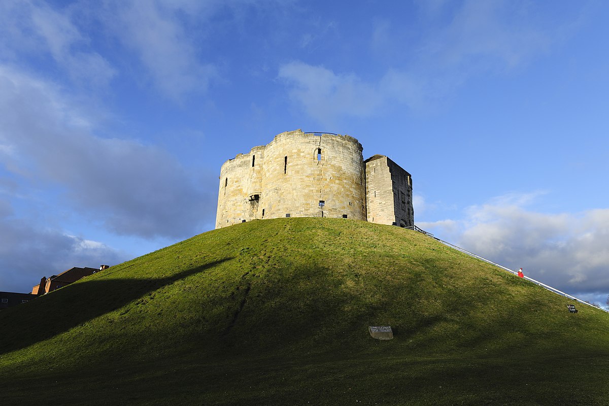 Clifford's Tower York Castle-. Clifford's Tower York Castle at Night.