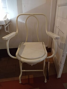 Close stool in former psychiatric institute Dr Guislain in Gent