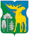 Elk en el escudo de armas del distrito Losinoostrovsky de Moscú