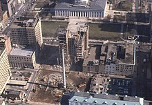 The third hotel's demolition in 1981 Columbus aerial 1981a.jpg