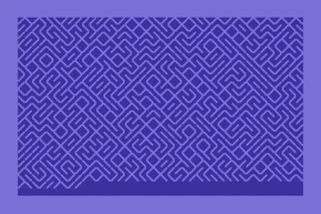 Maze generated in Commodore 64 BASIC, using the code 10 PRINT CHR$(205.5+RND(1)); : GOTO 10 Commodore 64 maze.png