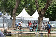 Deutsch: Radsport bei den Olympischen Jugendspielen 2018 Tag 10, 16. Oktober 2018 - Combined Criterium – XCC Qualifikation männlich English: Cycling at the 2018 Summer Youth Olympics – Men's Combined Criterium – XCC Qualification on 16 October 2018.