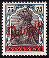 Danzig, 1920: German Empire stamp overprinted for Free City of Danzig.