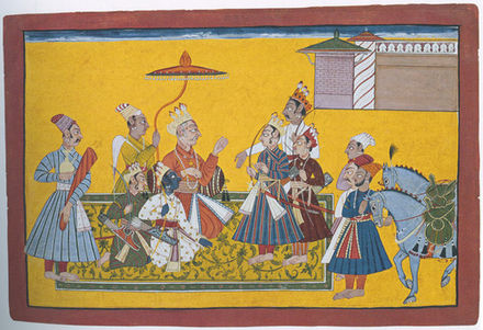 Dasharatha with his four sons