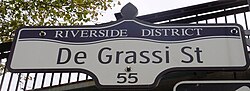 A De Grassi Street sign. De Grassi Street Sign.jpg