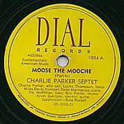 Etiqueta do registro de discagem de Charlie Parker