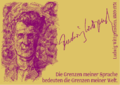 Die Grenzen meiner Sprache bedeuten die Grenzen meiner Welt. Ludwig Wittgenstein, 1889-1951 -de.png