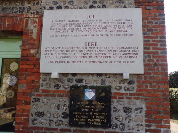 Dieppe Raid 1942, plaque at Sainte-Marguerite-sur-Mer.