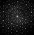 Diagramme de diffraction d'un quasicristal, montrant une symétrie d'ordre 5.