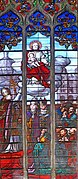 Stained glass window of Pius IX proclaiming Saint Joseph patron of Universal-Church, Saint Michael's Church, in Dijon.