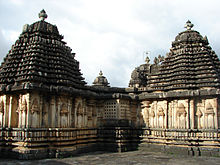 Kadamba shikara (tower)with Kalasa (pinnacle) on top at Lakshmi Devi Temple, Doddagaddavalli Doddagaddavalli Lakshmidevi temple1 retouched.JPG