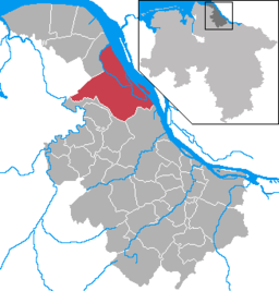 Läget för kommunen Drochtersen i Landkreis Stade