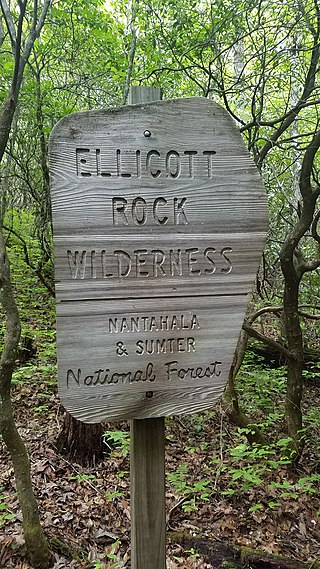 <span class="mw-page-title-main">Ellicott Rock Wilderness</span> Wild area lying at and around the tripoint of Georgia, North Carolina and South Carolina