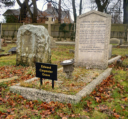 The grave of Carpenter and George Merrill at the Mount Cemetery, in Guildford, Surrey