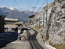 La gare d'Eigergletscher vue de l'amont en 2008.