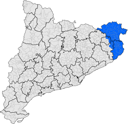 A map of Catalonia showing the Empordà location