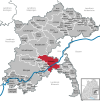 Location of the city of Erbach in the Alb-Donau district