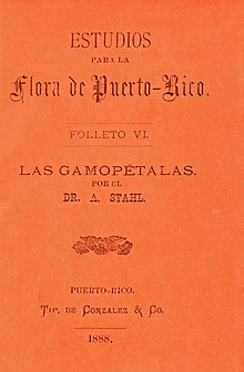 Notes on Puerto Rico's Flora (Part 6), by Agustín Stahl