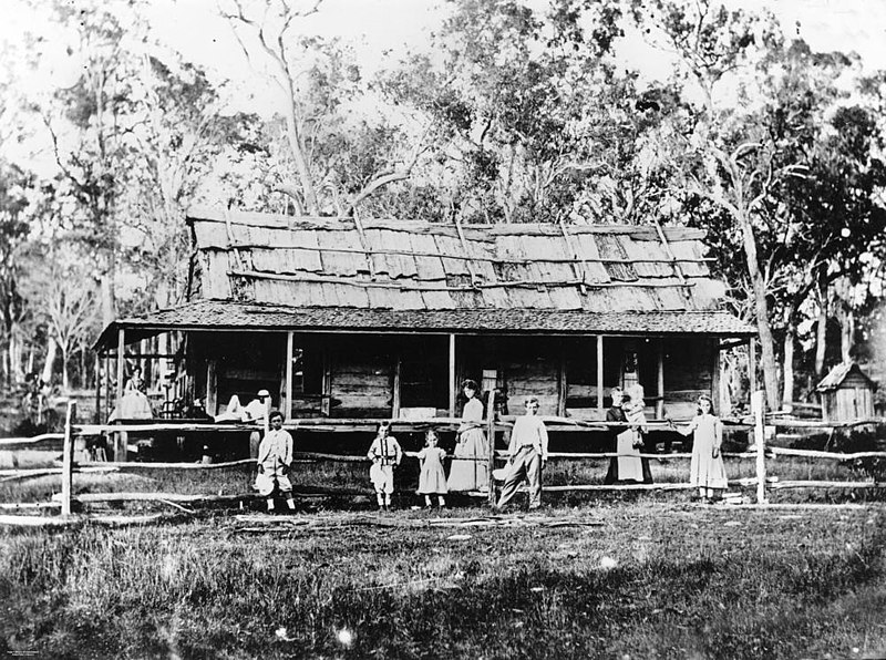 File:Family outside a homestead at Ormeau, ca. 1875 (5013789858).jpg