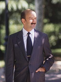 Carlos Salinas de Gortari, Secretary of Programming and Budget in the Madrid cabinet, was named presidential candidate of the PRI on 4 October 1987 Felipe Gonzalez pasea con presidente de Mexico. Pool Moncloa. 15 de julio de 1989 (cropped).jpeg