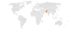 Location map for Fiji and Pakistan.