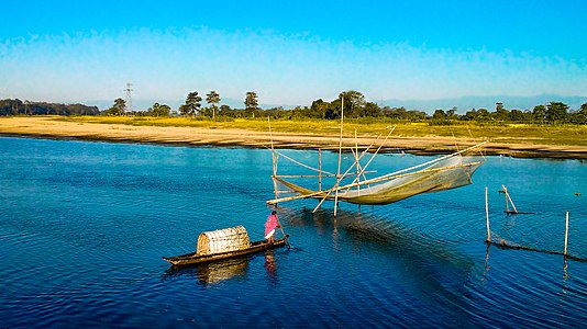 Fisherman in Majuli,Assam