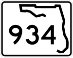 Florida State Road 934 yol levhası