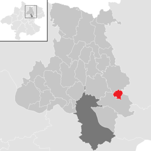 Lage der Gemeinde Gallneukirchen im Bezirk Urfahr-Umgebung (anklickbare Karte)