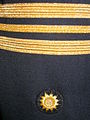 A gold braid on a police uniform