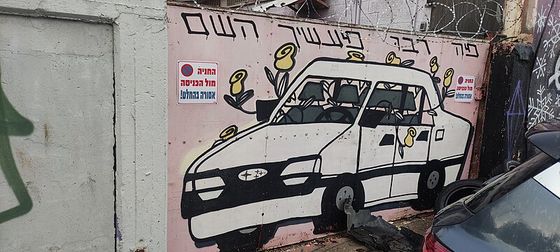 File:Graffiti car Zvi Herman Segal street.jpg