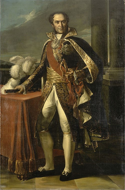 Portrait by Eugène Bataille after an original by Marie-Guillemine Benoist. The original, commissioned by Napoleon and executed in 1805, was lost in th