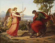 Welche Person sitzt in der auf einem Gemälde von Gustav Jäger (1836) dargestellten biblischen Szene auf dem Esel? – Antwort