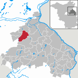 Läget för kommunen Höhenland i Landkreis Märkisch-Oderland