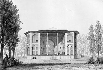 Façade arrière, perspective (dessin de Pascal Coste, 1848)