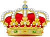 Վերին մաս: Իսպանիայի արքայական թագ. խորհրդանշում է ազգային ինքնավարությունը: