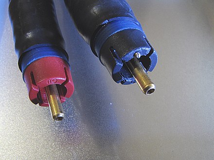 "Bullet plug" variation – Note the hollow center conductor and the pin point for the return signal.